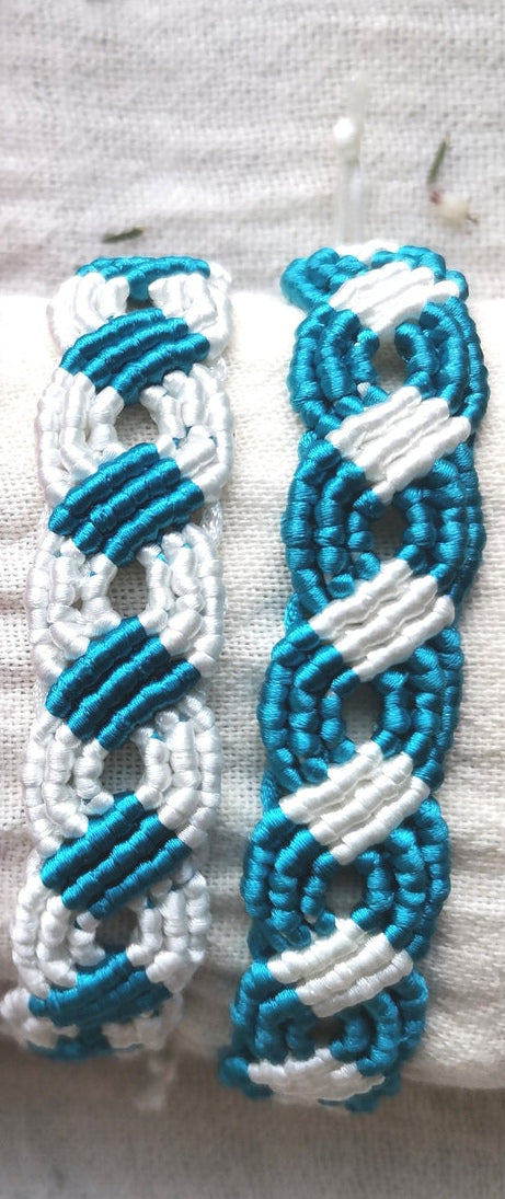 Set of 2 Wave Bicolor Ajustable Macrame Unisex Bracelet